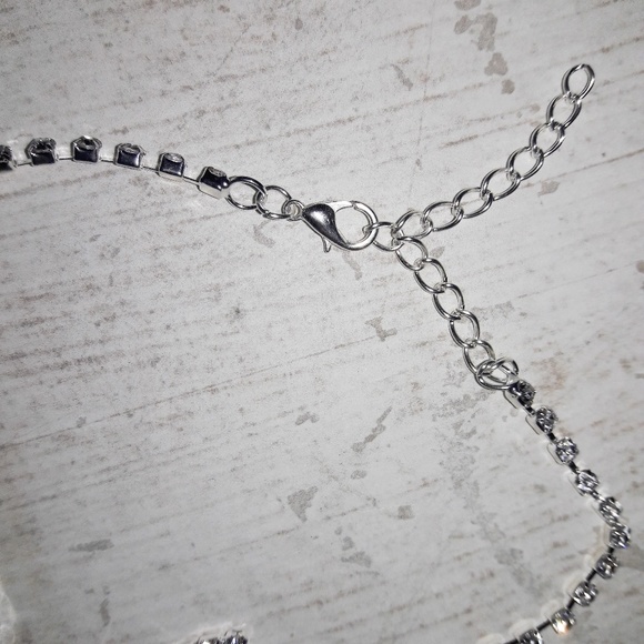 PAIR Rhinestone Crystal Bare Foot Sandal Anklet - Picture 6 of 6